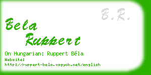 bela ruppert business card